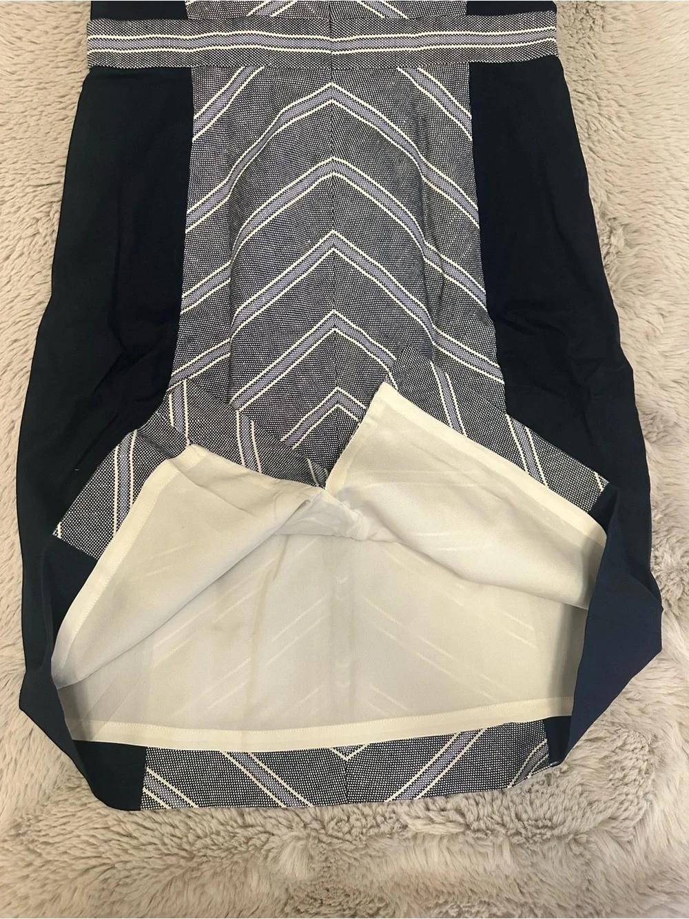 J. Crew Chevron Panel Sheath Dress in Navy and Gray, Size 4
